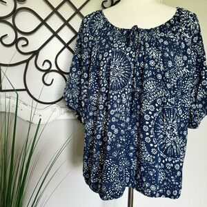 TORRID Size 1X Blue Blouse Top